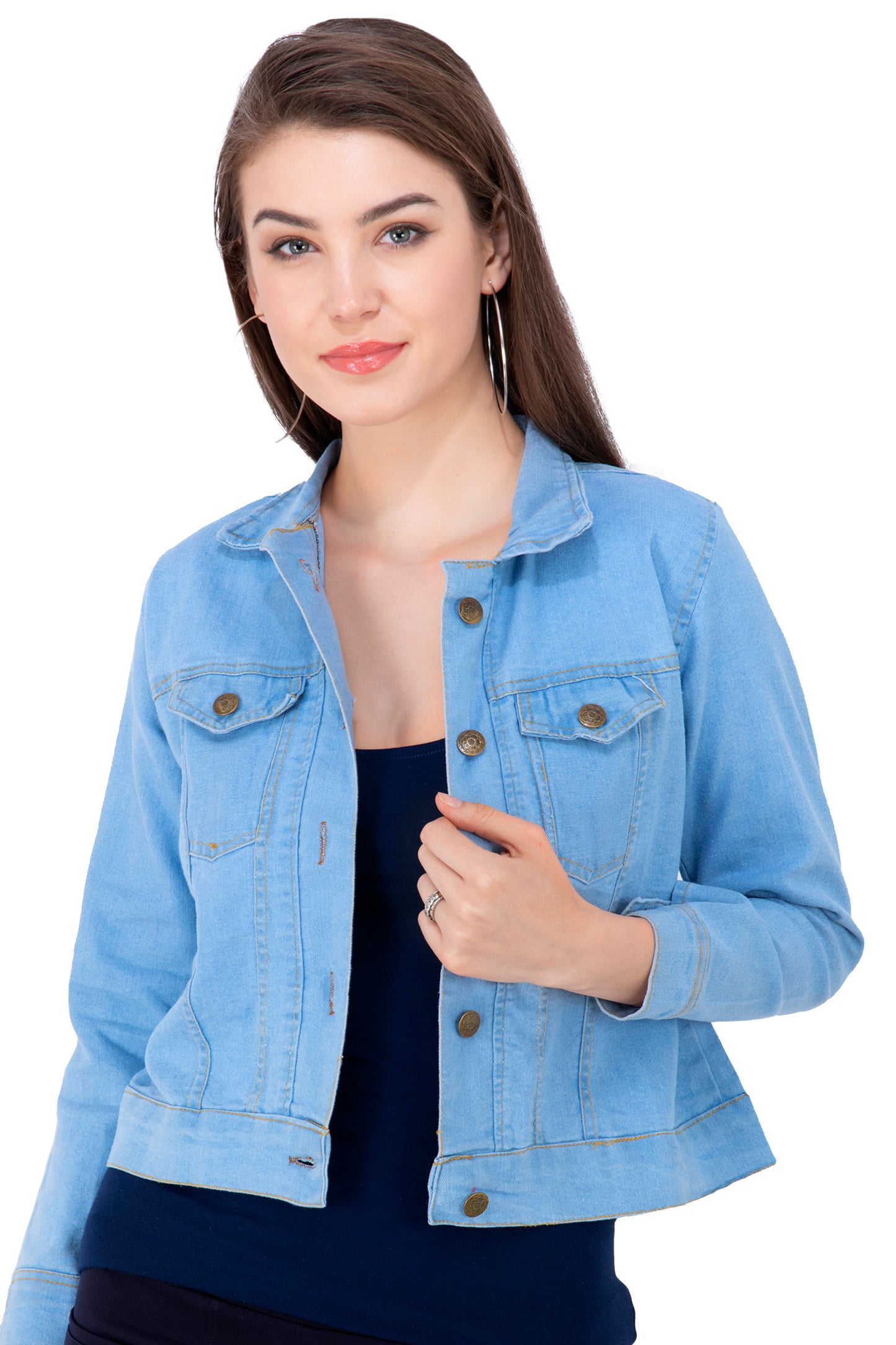 Sky Blue Buttoned Jacket – Effortless Elegance Meets Modern Style