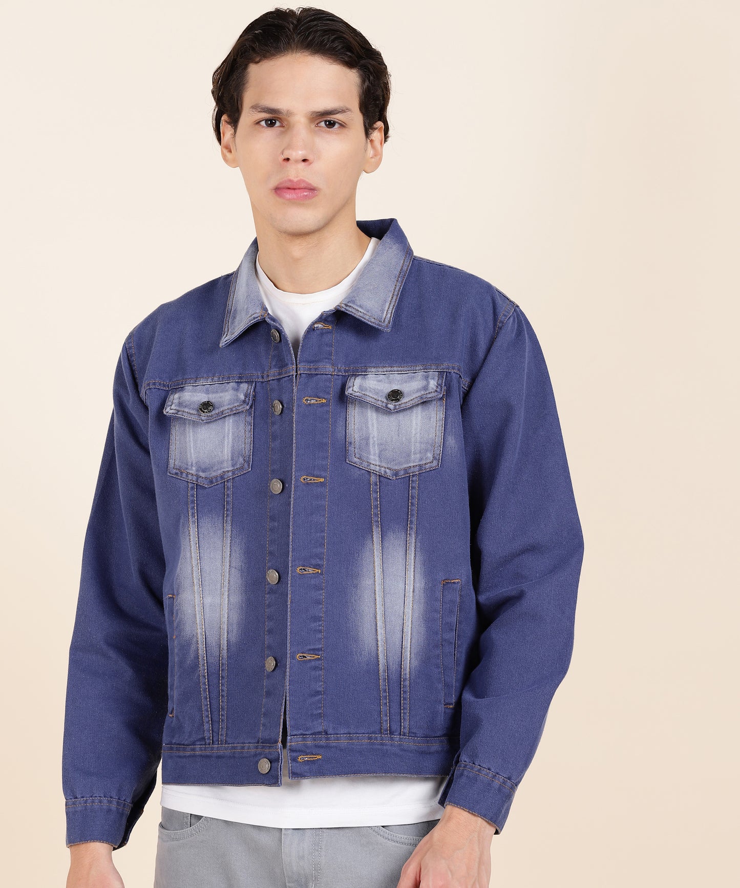 Classic Dark Blue Denim Jacket for Effortless Style
