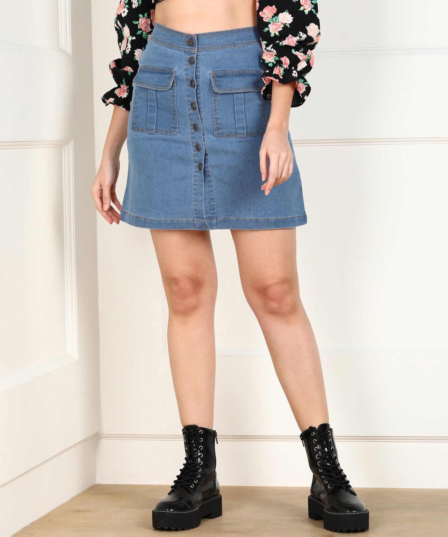 Effortless Grace: The Classic Blue Denim Skirt