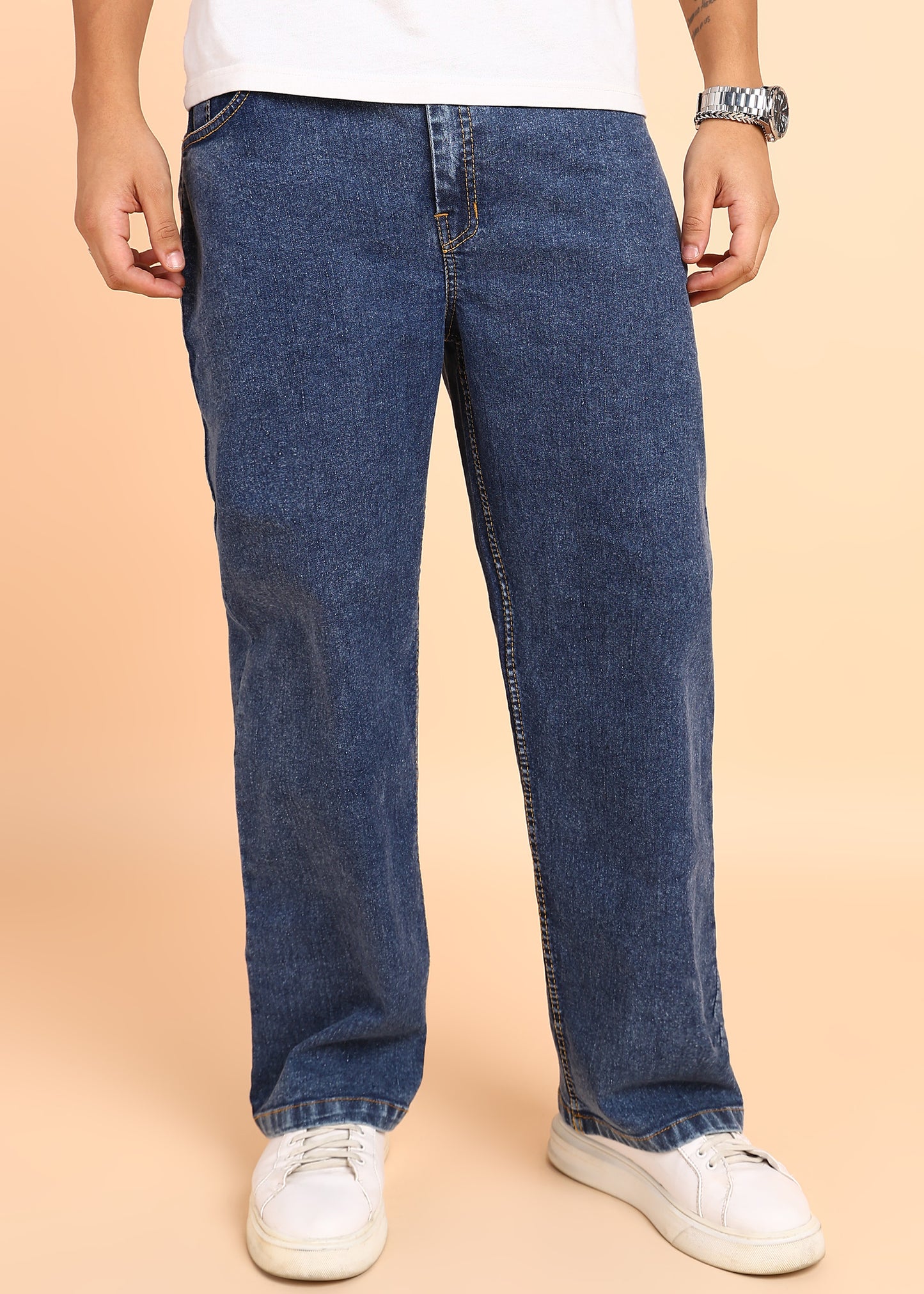 Dark Blue Classic Straight Fit Jeans