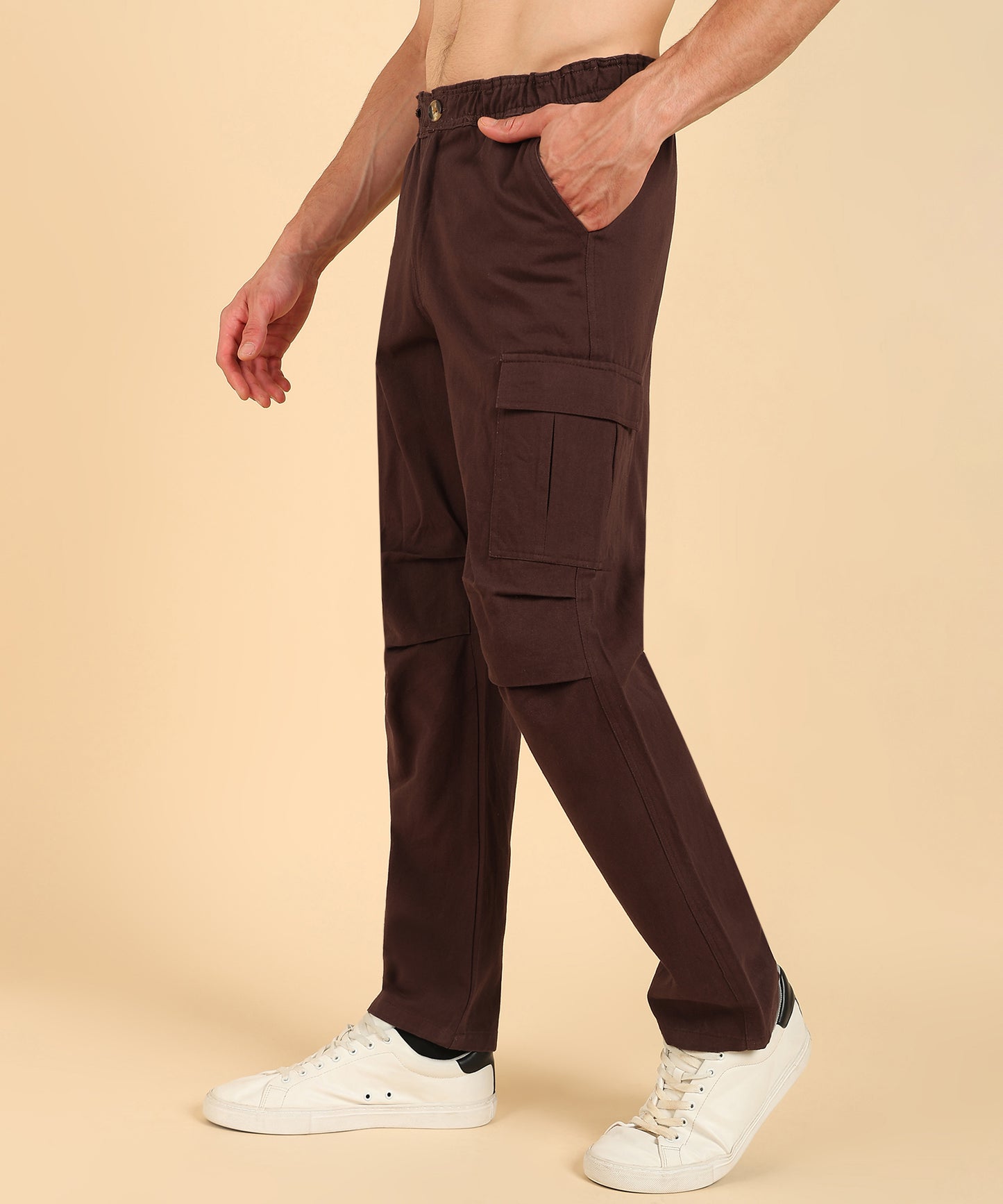 Men’s Classic Brown Cargo Pants – Comfort Meets Utility