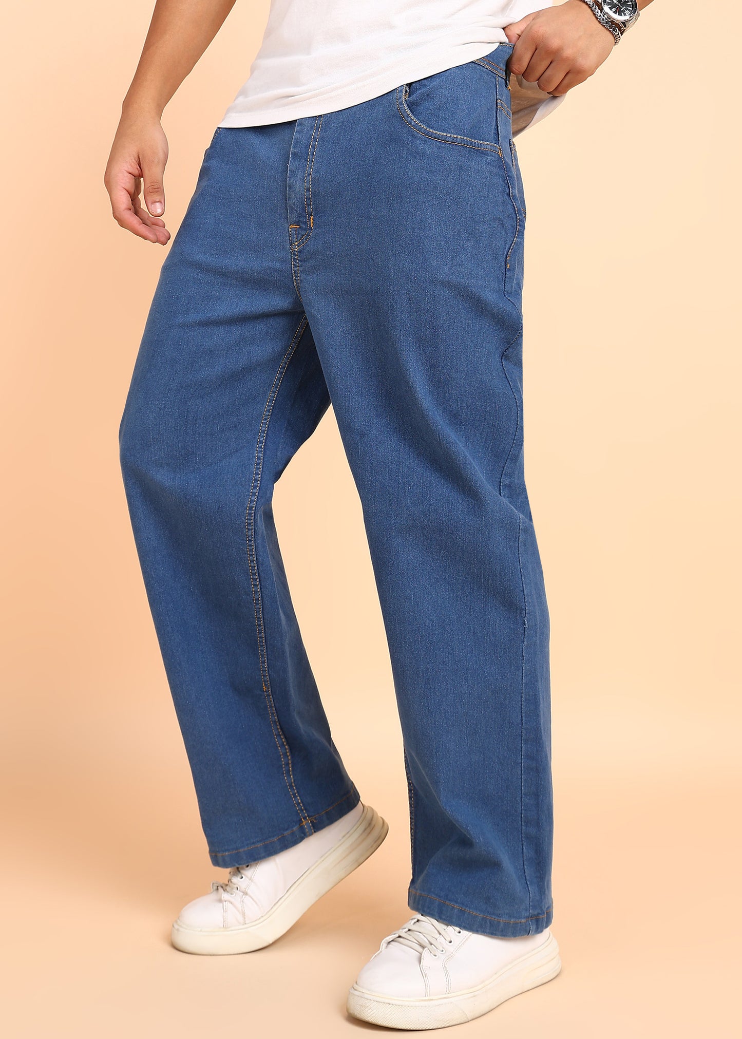 Men's Wide-Leg Denim Jeans