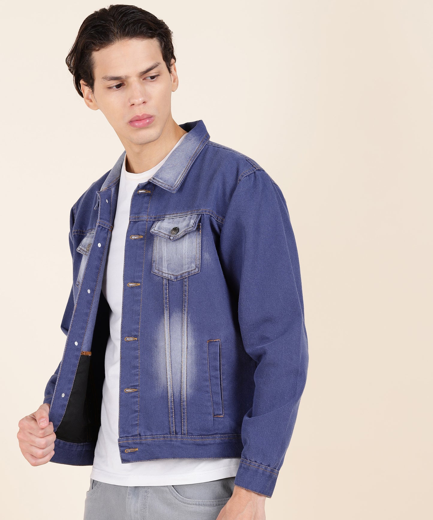 Classic Dark Blue Denim Jacket for Effortless Style
