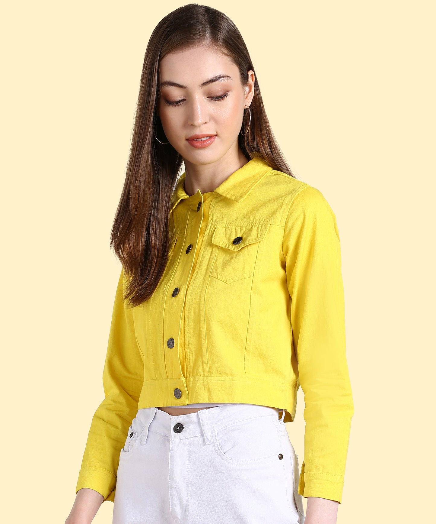 Radiant Radiant Neon Yellow Cropped Jacket for Women