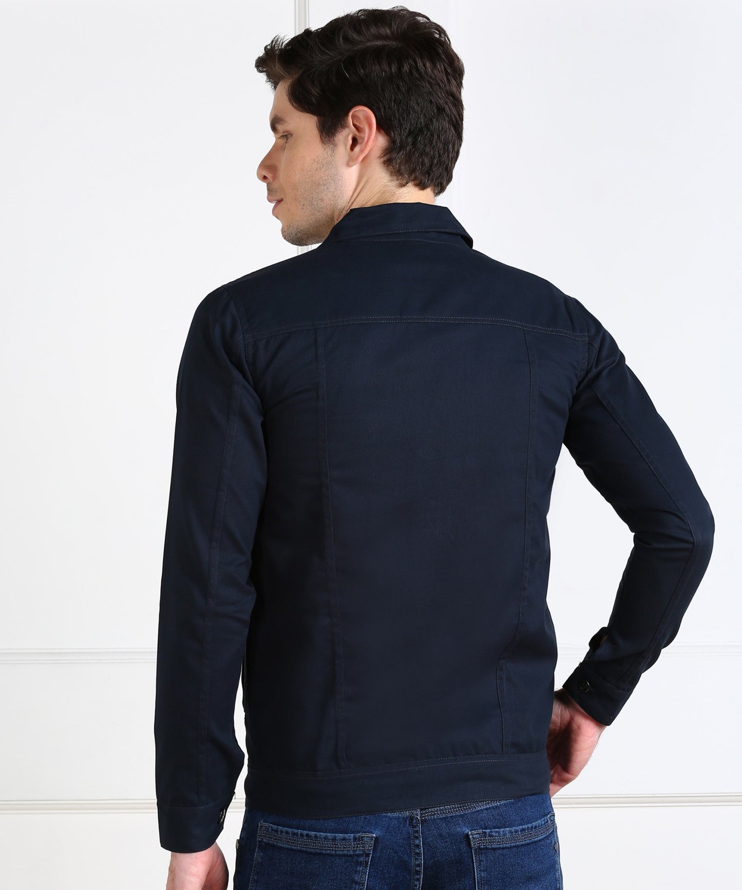 Classic Navy Blue Denim Jacket for Men