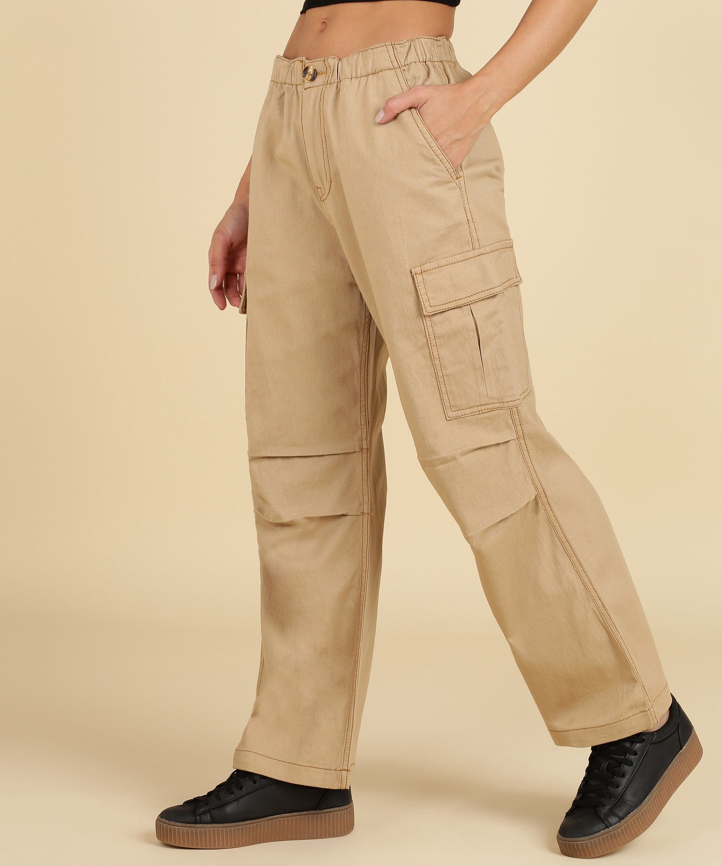 Classic Beige Women’s Utility Cargo Pants