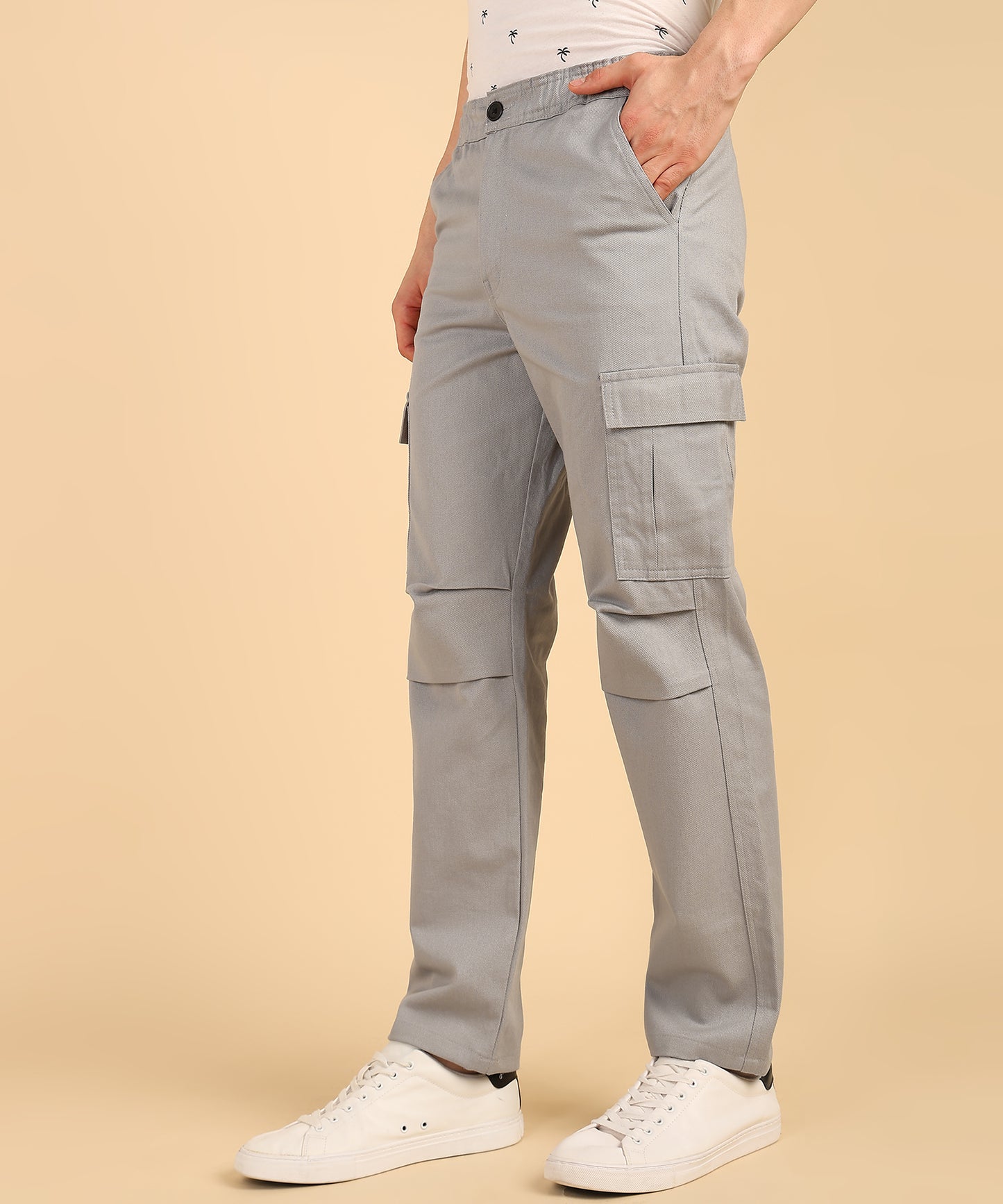 Urban Edge: Men’s Grey Utility Cargo Pants"