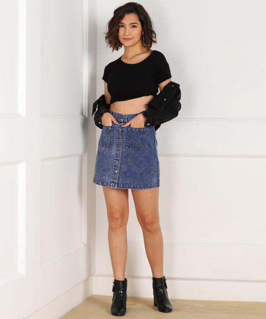 Soft Hues of Style: The Timeless Cloud Light Blue Skirt