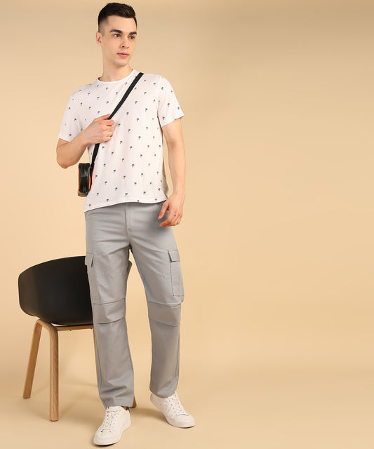 Urban Edge: Men’s Grey Utility Cargo Pants"