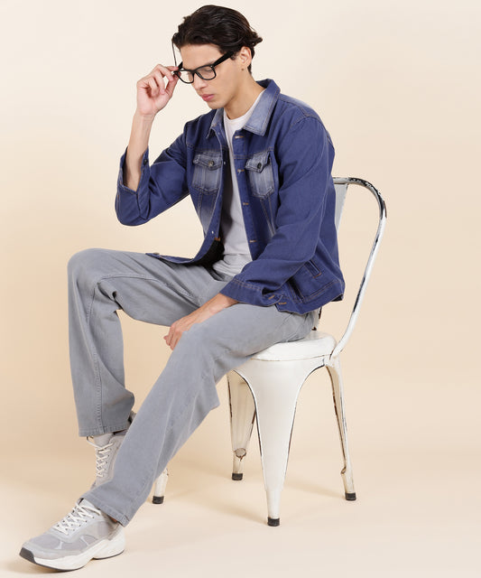 Classic Dark Blue Denim Jacket for Effortless Style