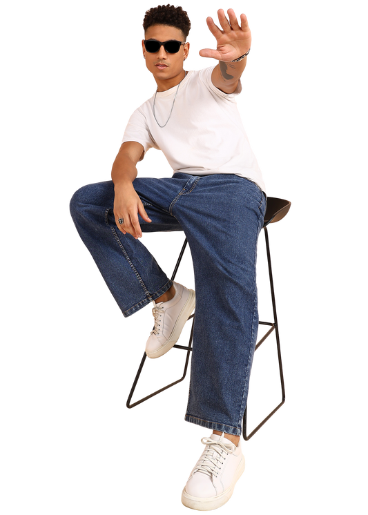 Dark Blue Classic Straight Fit Jeans