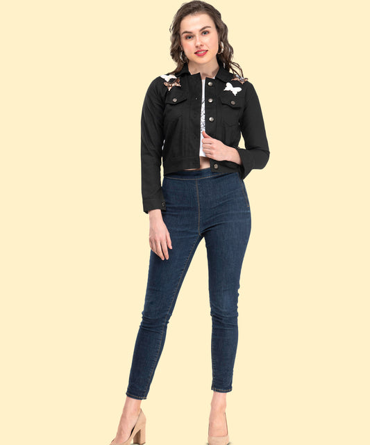 "A Perfect Mix of Elegance and Edge – Women’s Black Casual Jacket"