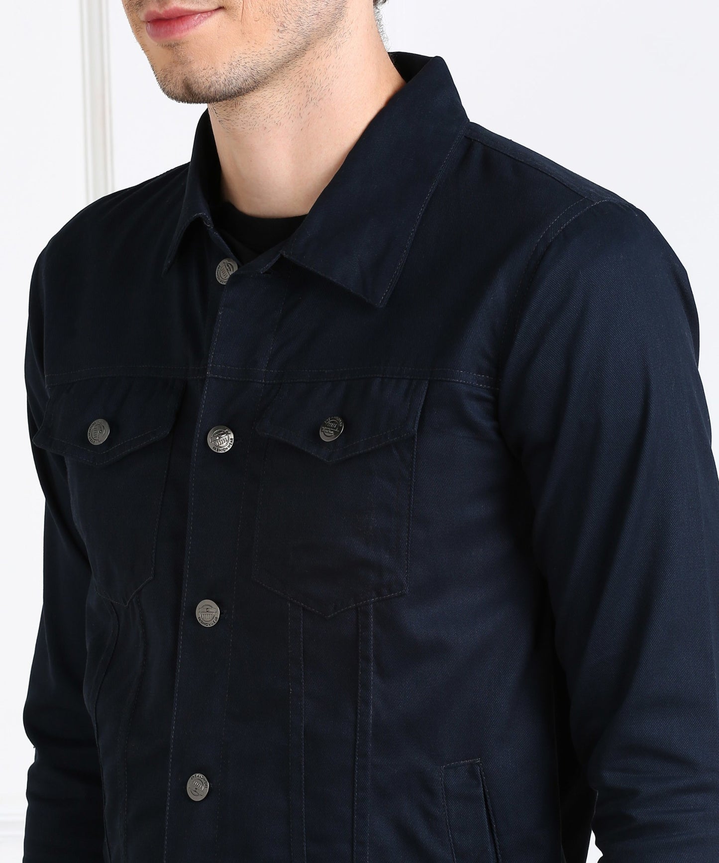 Classic Navy Blue Denim Jacket for Men