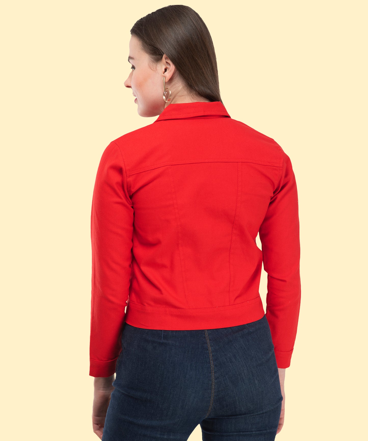 Bold Elegance – Women’s Red Buttoned Jacket