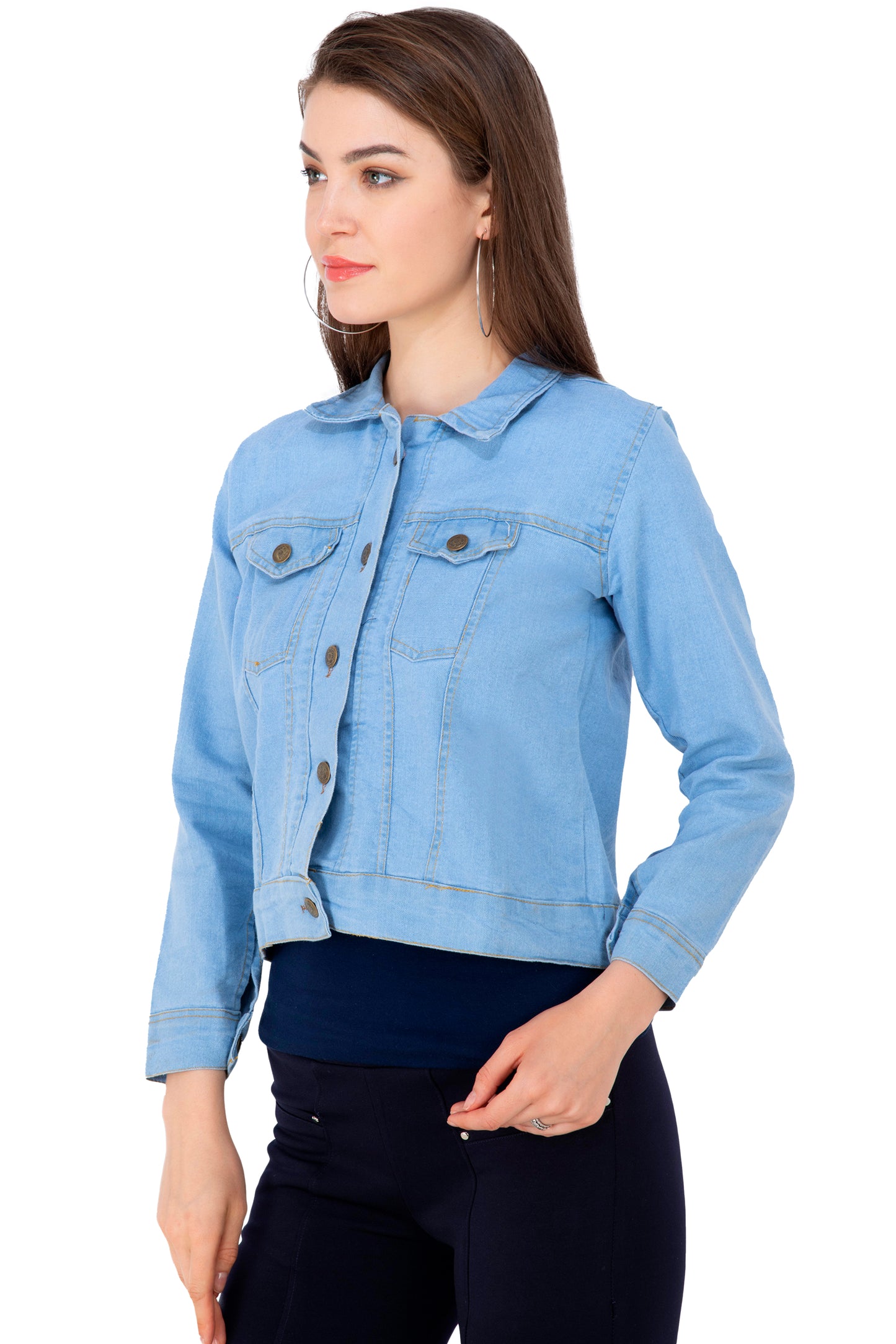 Sky Blue Buttoned Jacket – Effortless Elegance Meets Modern Style
