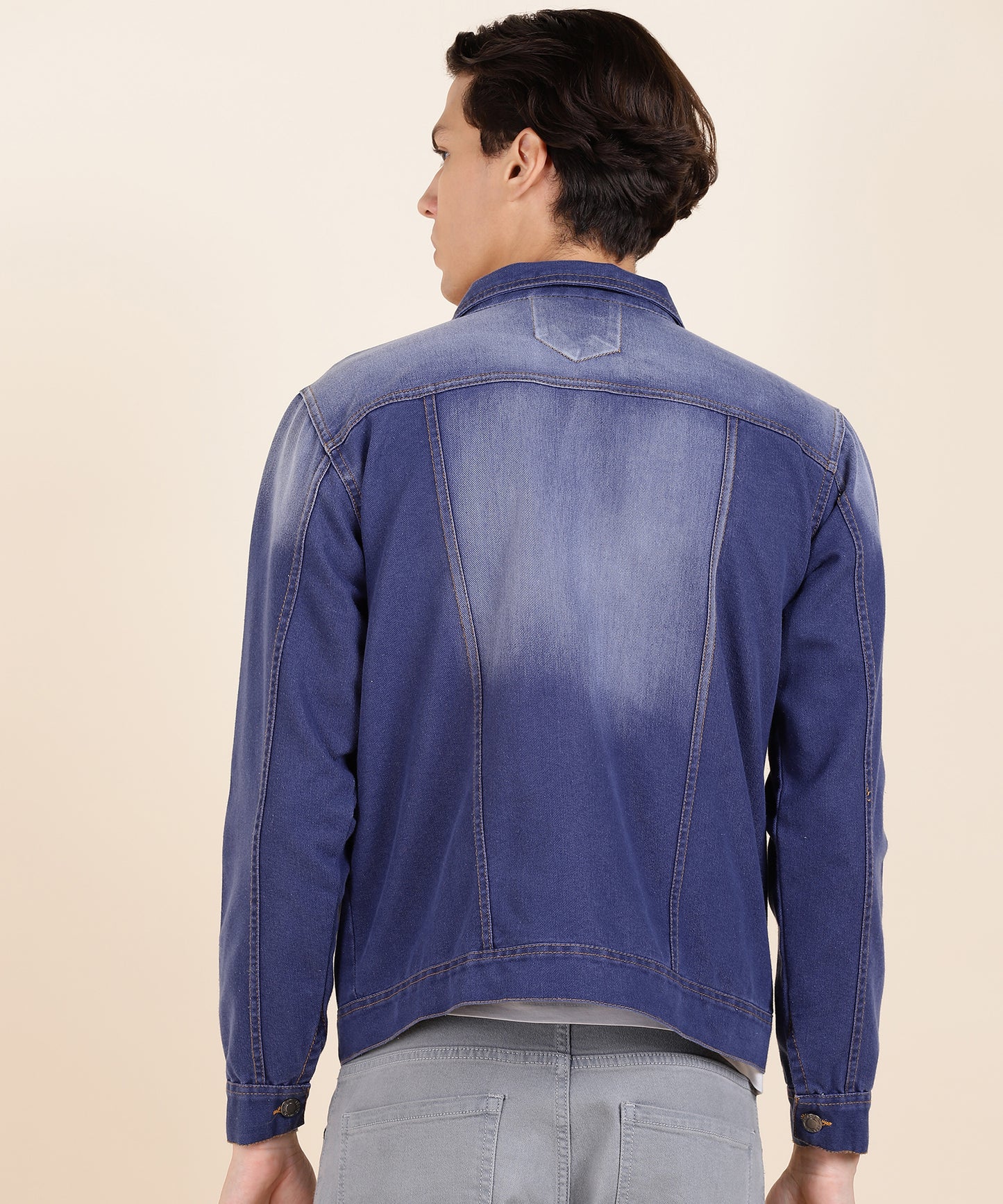 Timeless Dark Blue Washed Denim Jacket for Men