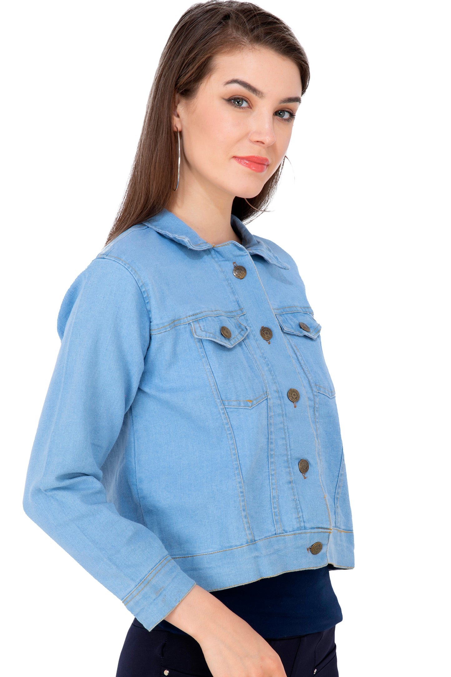 Sky Blue Buttoned Jacket – Effortless Elegance Meets Modern Style