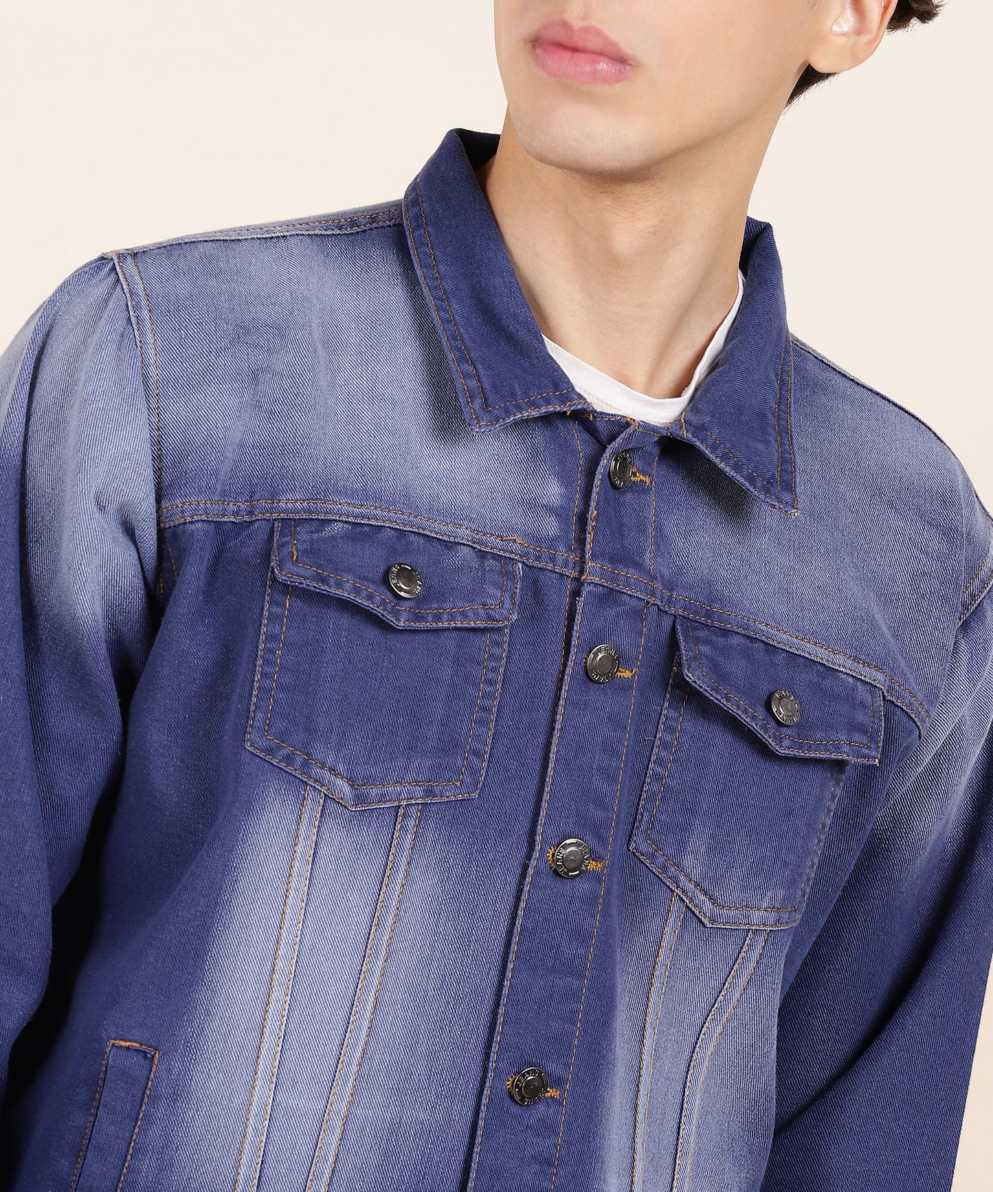 Timeless Dark Blue Washed Denim Jacket for Men