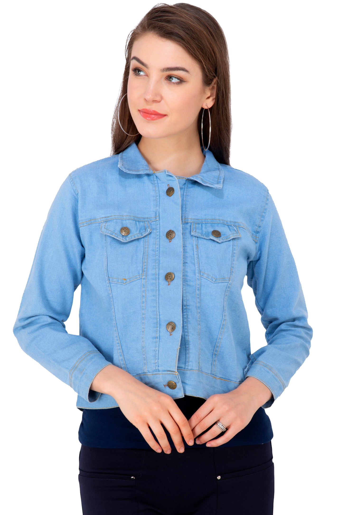 Sky Blue Buttoned Jacket – Effortless Elegance Meets Modern Style