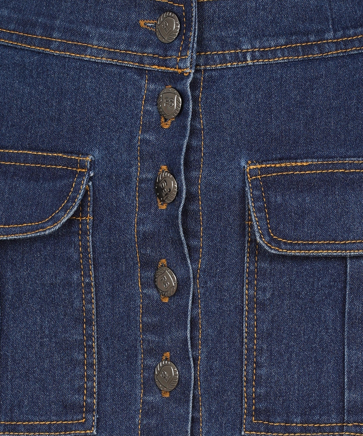 Dark Blue Button-Down Denim Skirt – Timeless Style with a Modern Edge