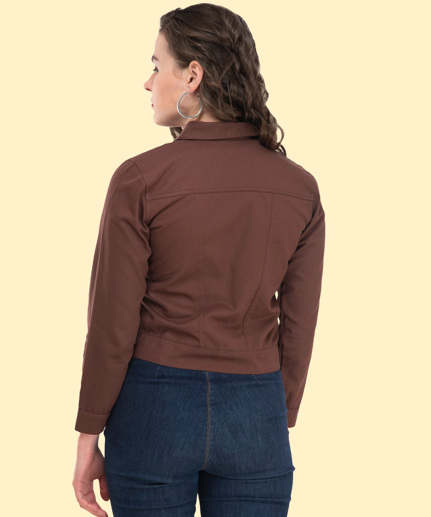 Classic Brown Cropped Jacket – Timeless Elegance with a Modern Edge