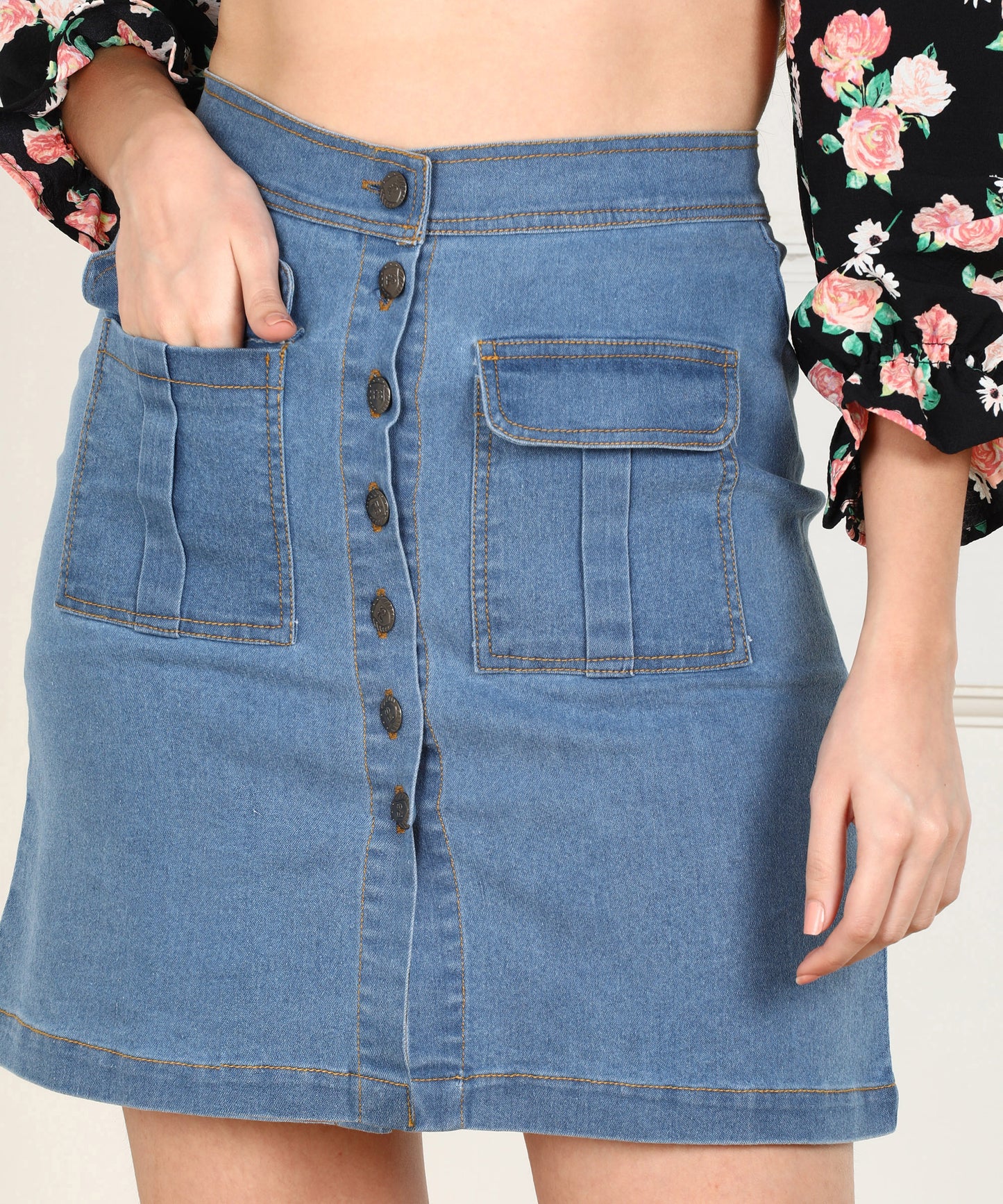 Effortless Grace: The Classic Blue Denim Skirt