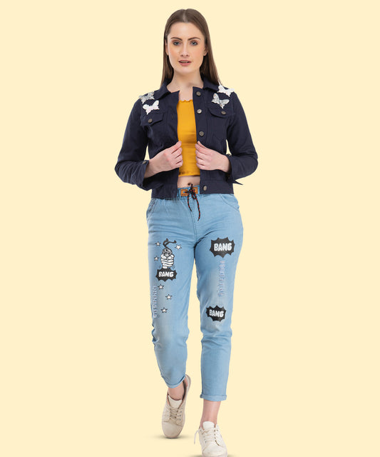 "Add a Touch of Magic with This Butterfly Blue Jacket"