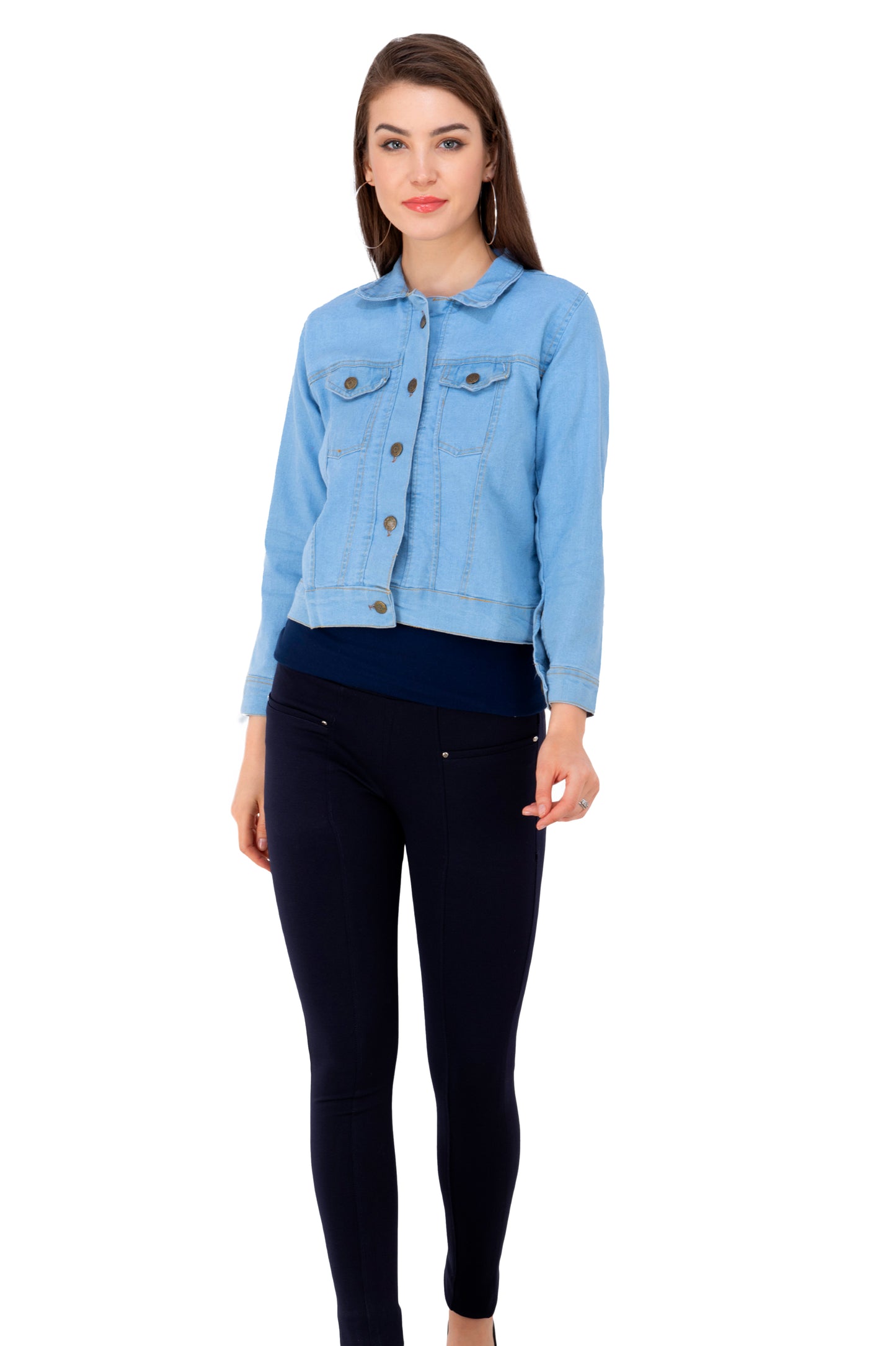 Sky Blue Buttoned Jacket – Effortless Elegance Meets Modern Style