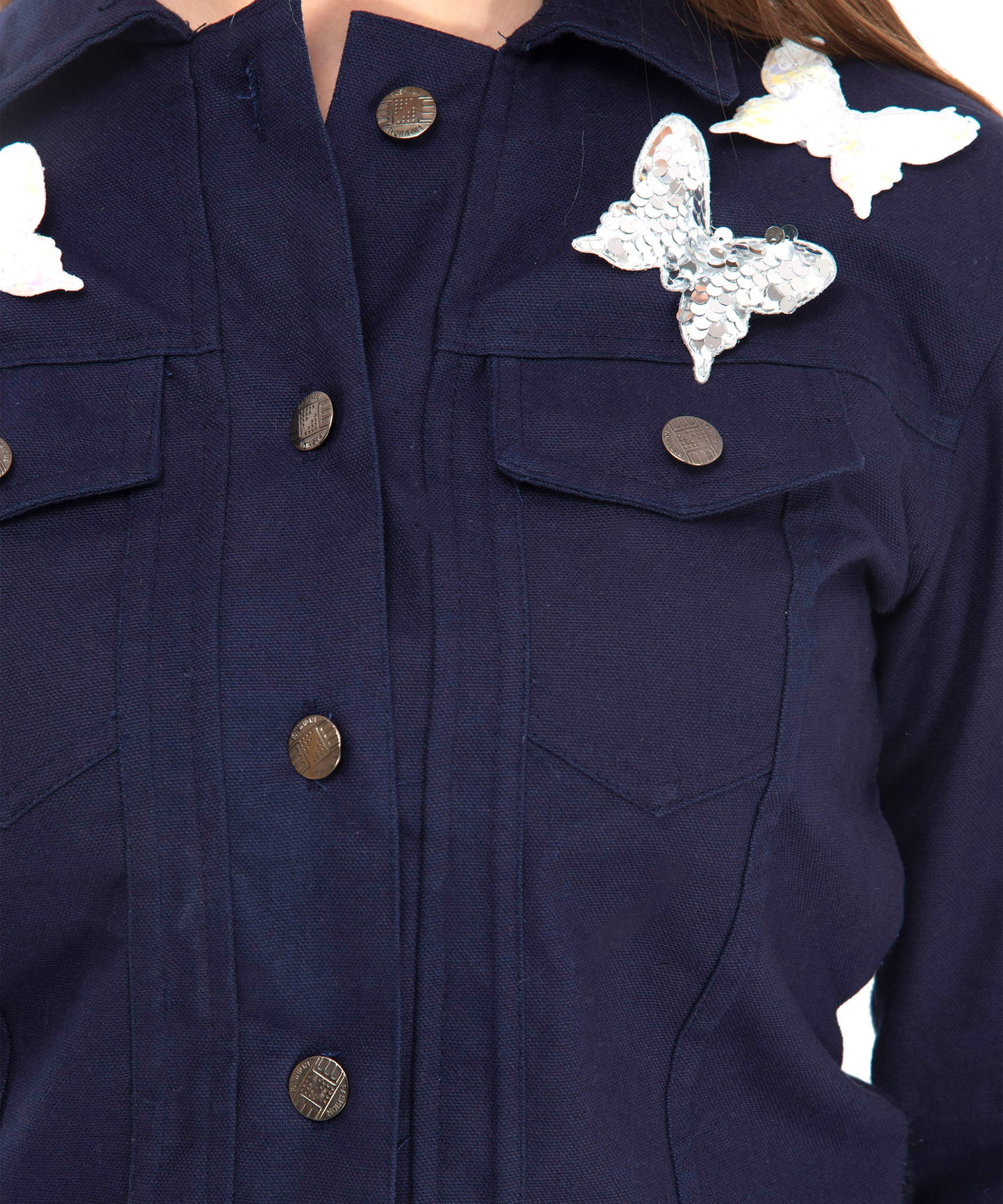 "Add a Touch of Magic with This Butterfly Blue Jacket"