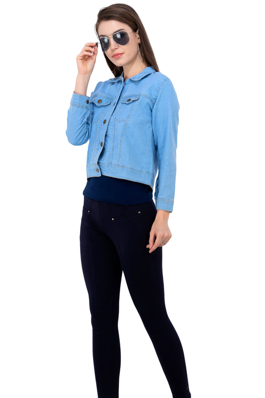 Sky Blue Buttoned Jacket – Effortless Elegance Meets Modern Style