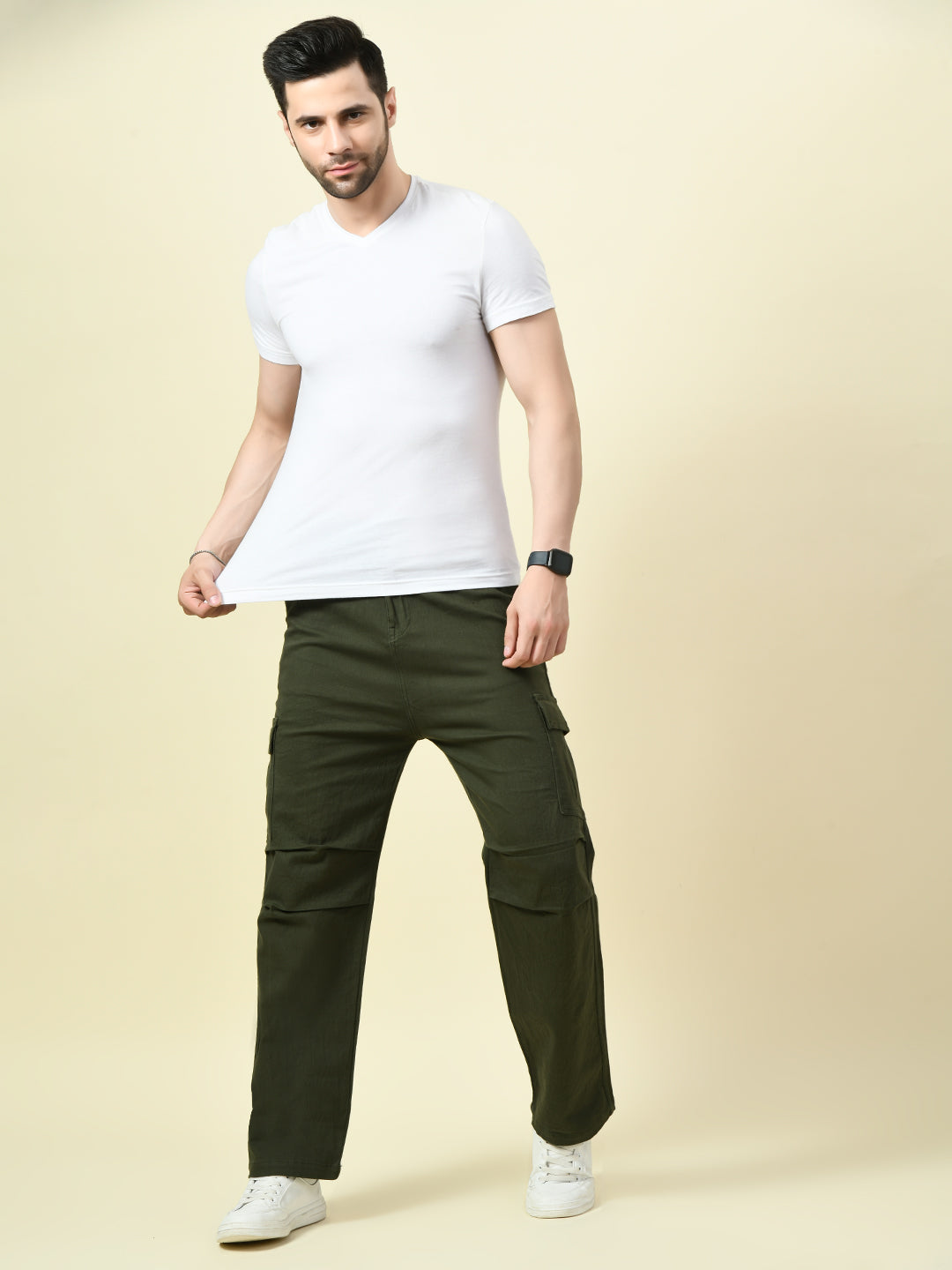 Men’s Outdoor Adventure Olive Green Cargo Trousers