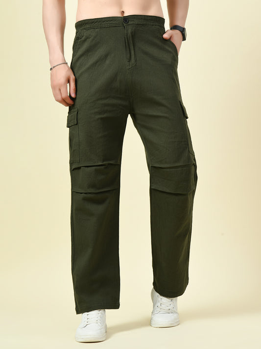 Men’s Outdoor Adventure Olive Green Cargo Trousers