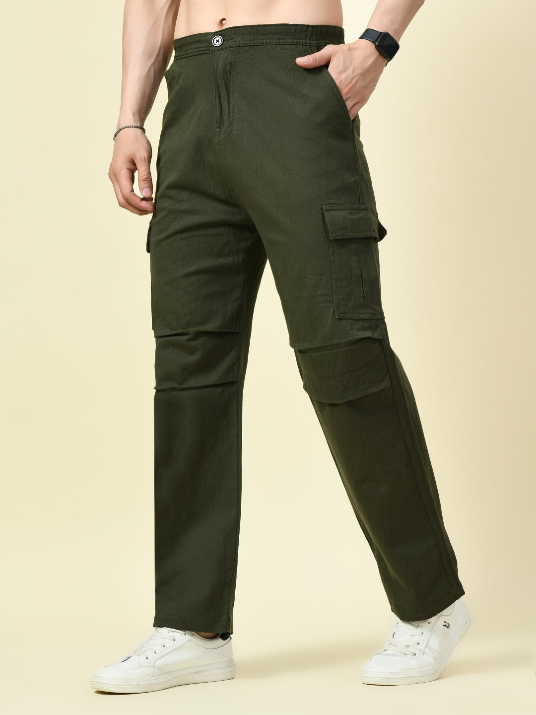 Men’s Outdoor Adventure Olive Green Cargo Trousers
