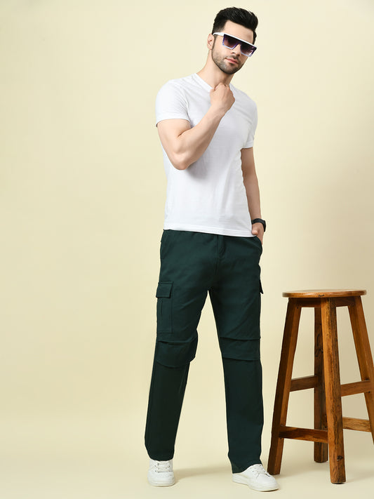 Men’s Bottle Green Cargo – Timeless Style with Functional Comfort