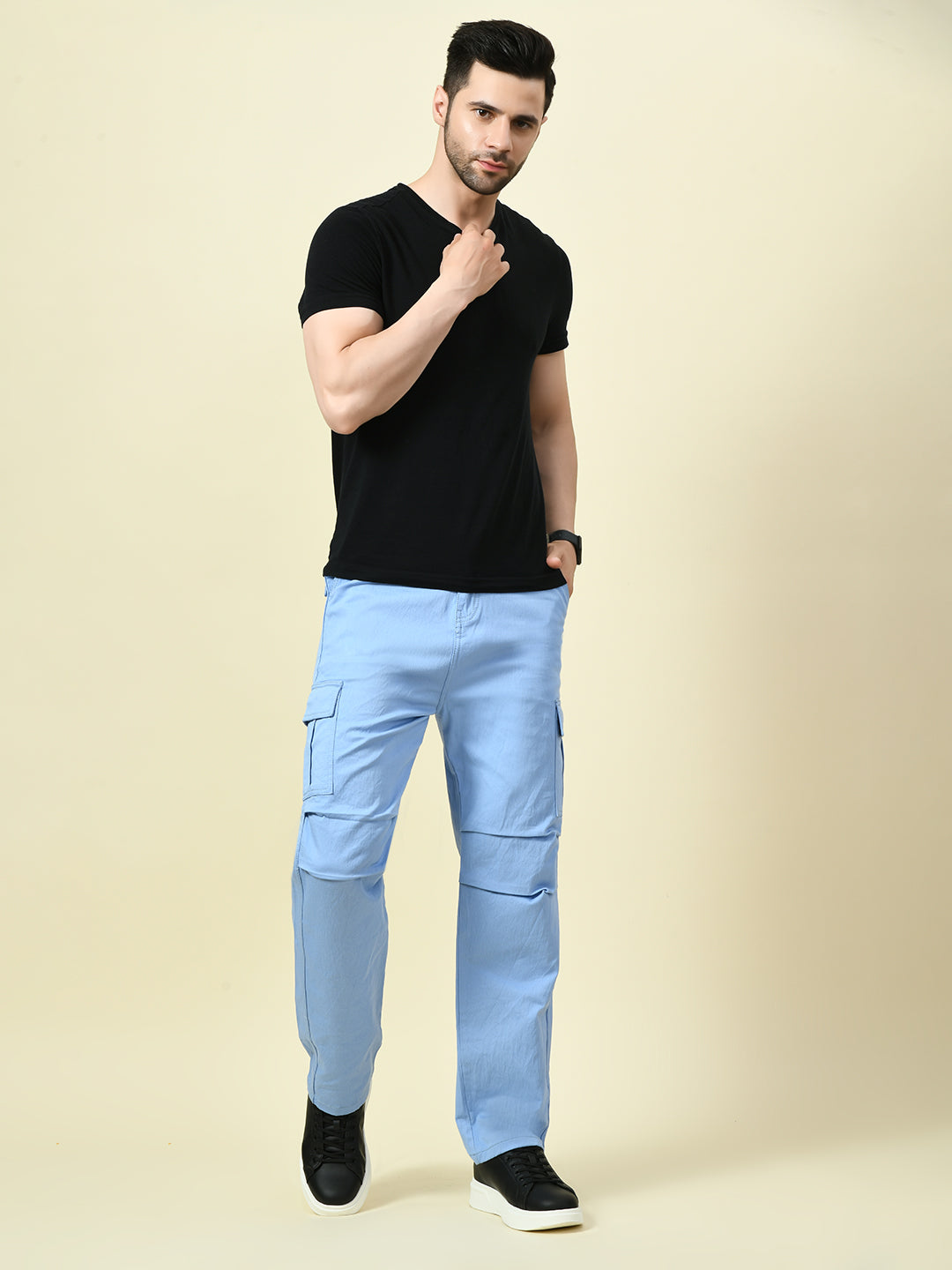 Men’s Sky Blue Cargo Pants – Fresh, Functional & Fashionable
