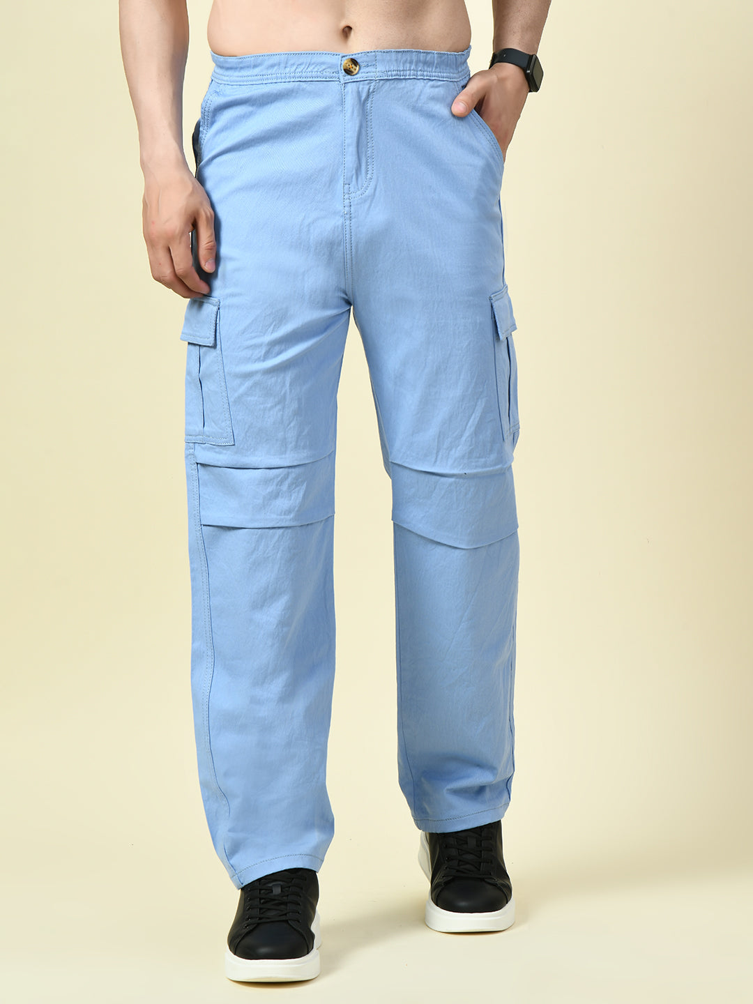 Men’s Sky Blue Cargo Pants – Fresh, Functional & Fashionable