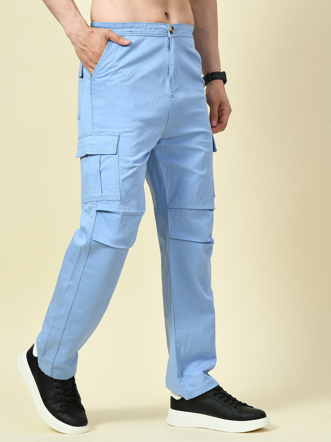 Men’s Sky Blue Cargo Pants – Fresh, Functional & Fashionable