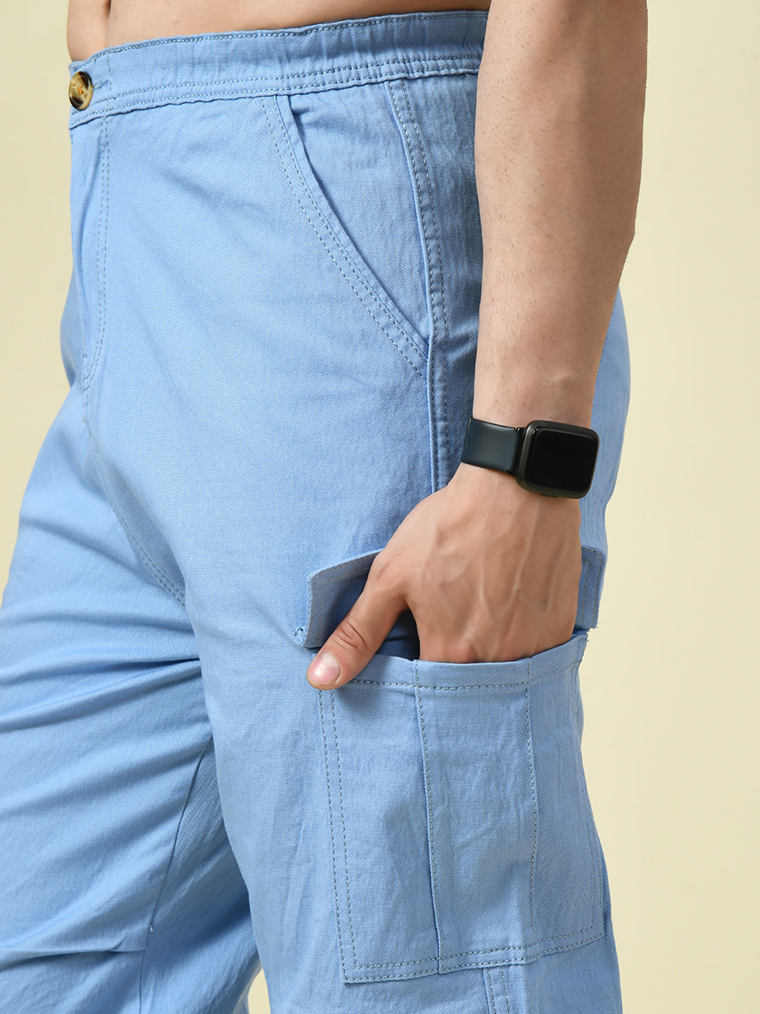 Men’s Sky Blue Cargo Pants – Fresh, Functional & Fashionable