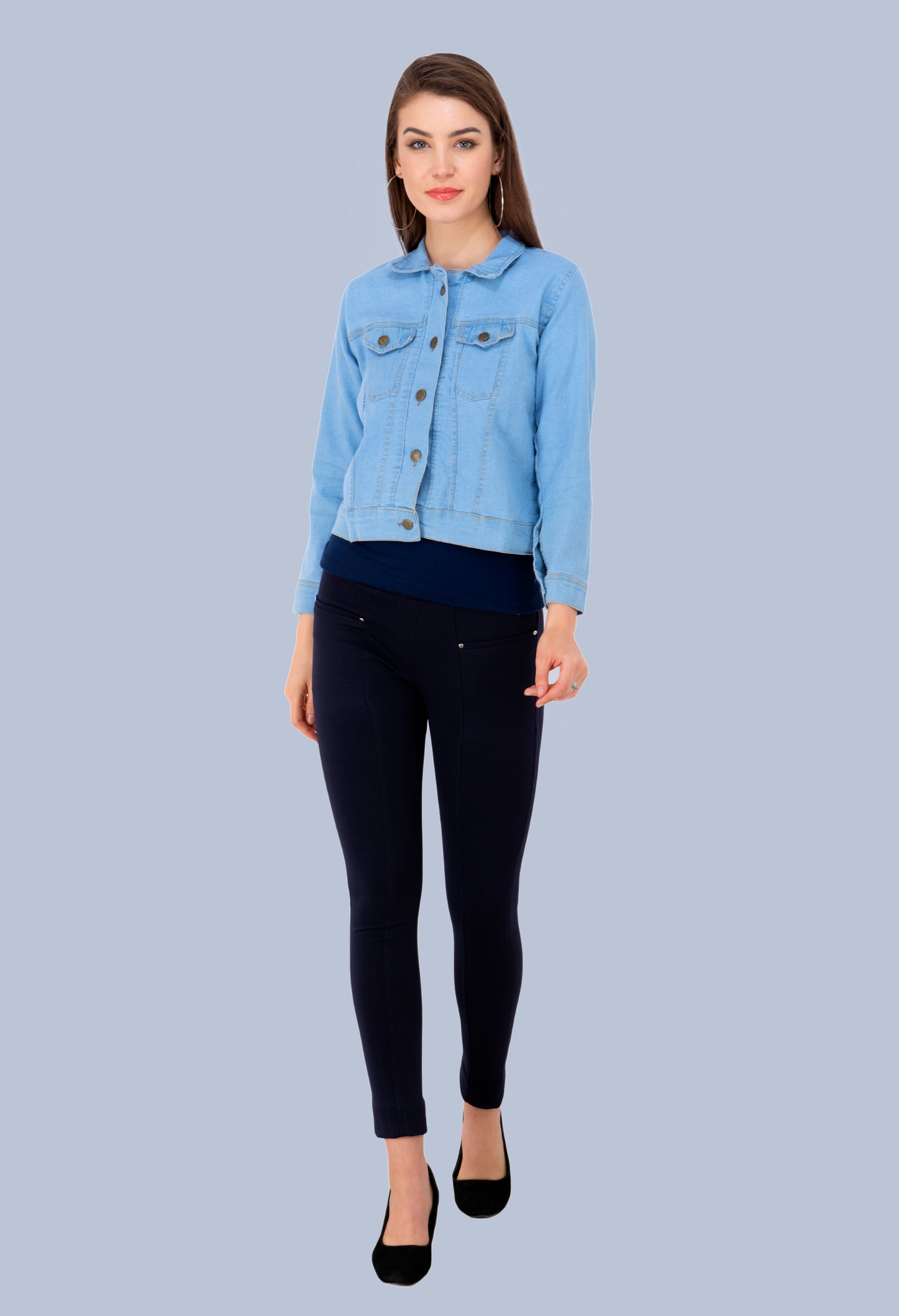Sky Blue Buttoned Jacket – Effortless Elegance Meets Modern Style