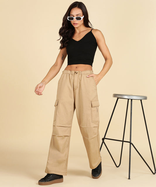 Classic Beige Women’s Utility Cargo Pants