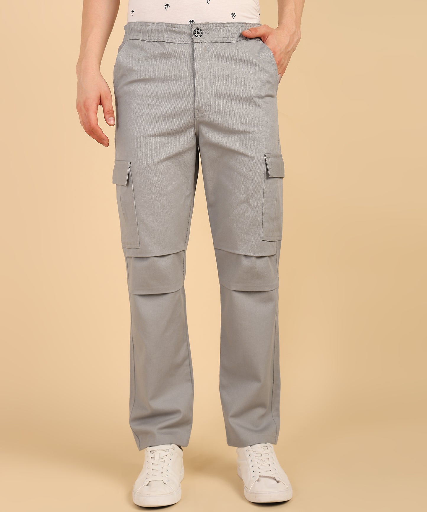 Urban Edge: Men’s Grey Utility Cargo Pants"