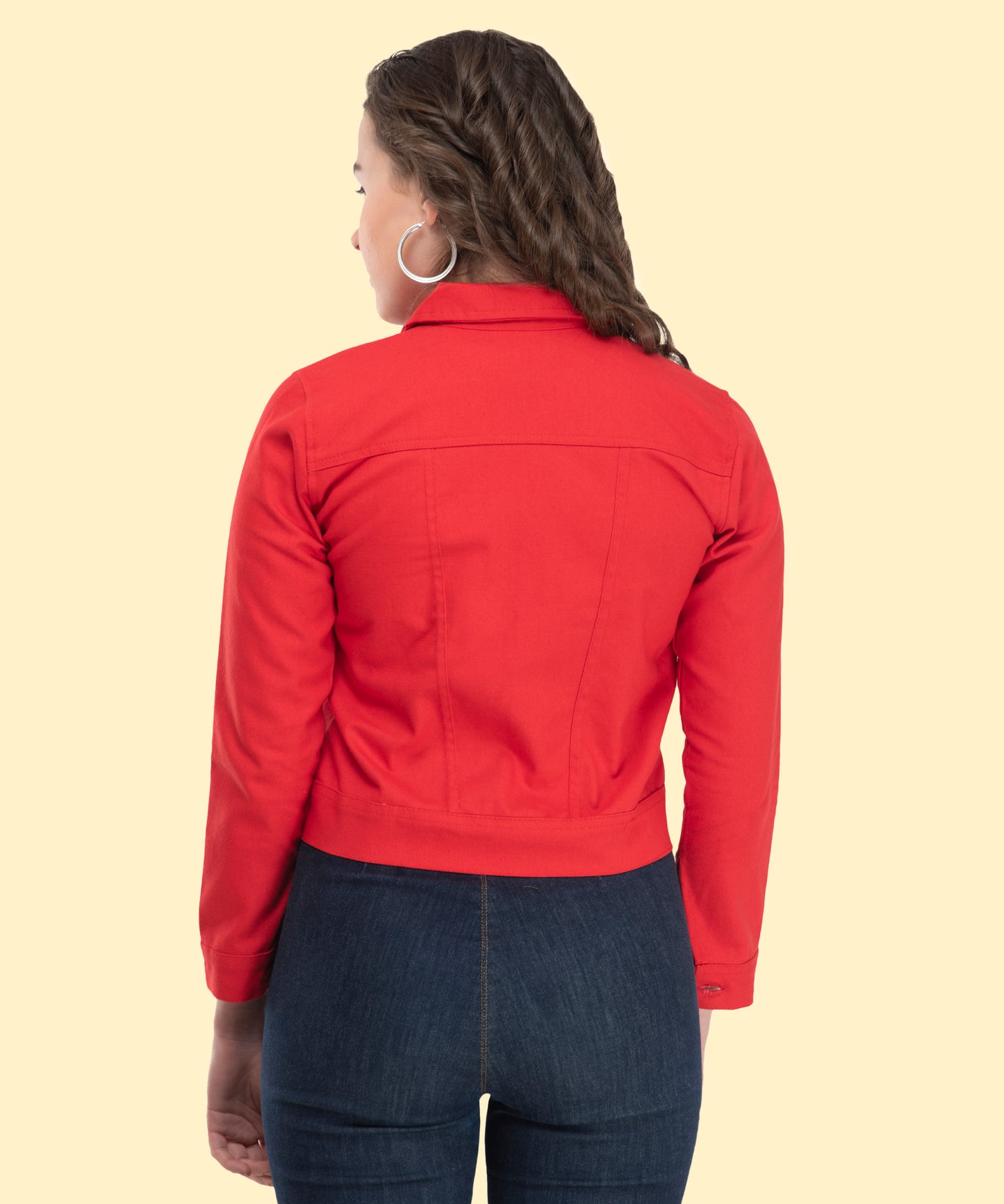 Fiery Elegance: The Butterfly-Adorned Red Jacket [w]