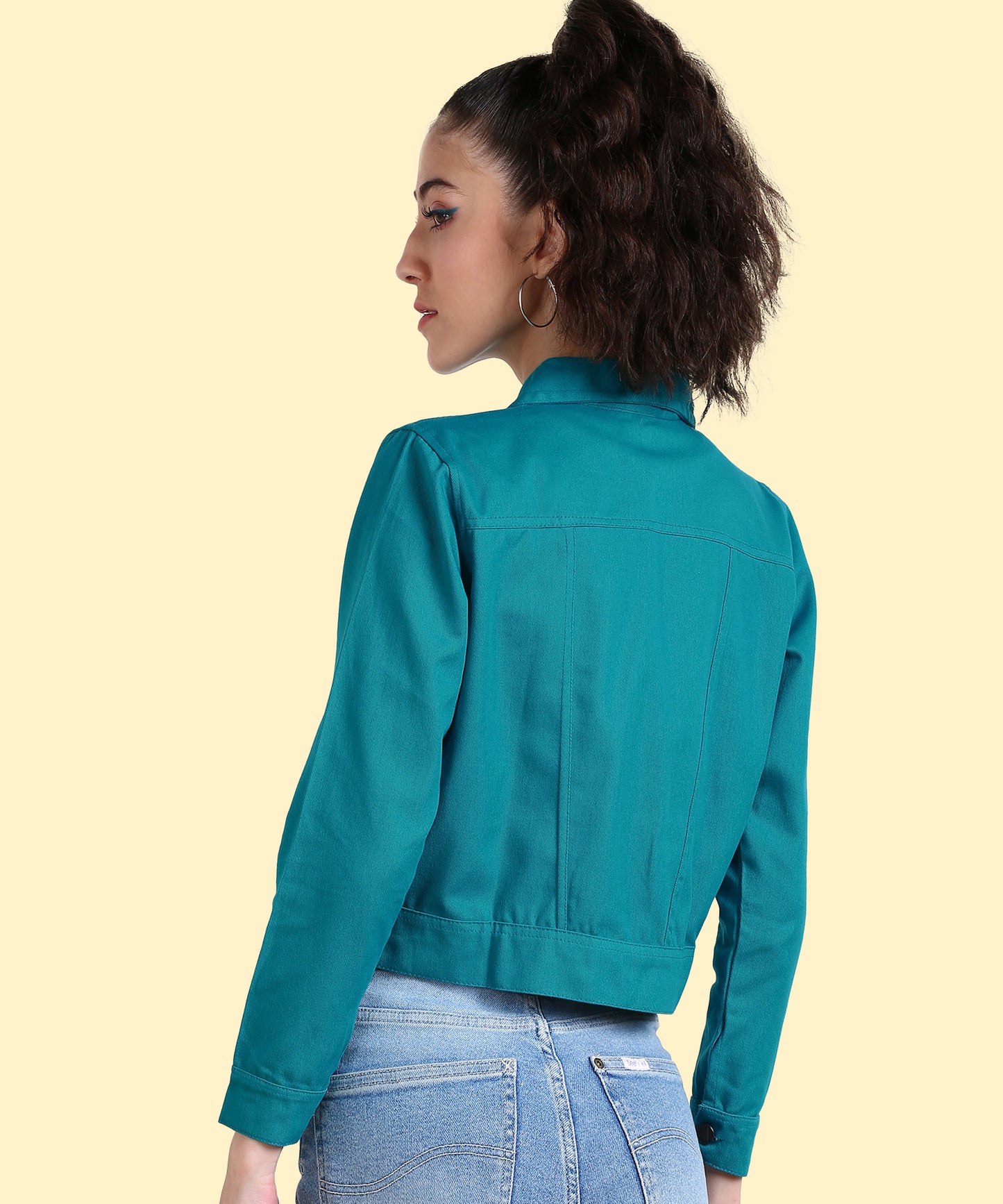 Timeless Elegance: Women’s Turquoise Buttoned Jacket