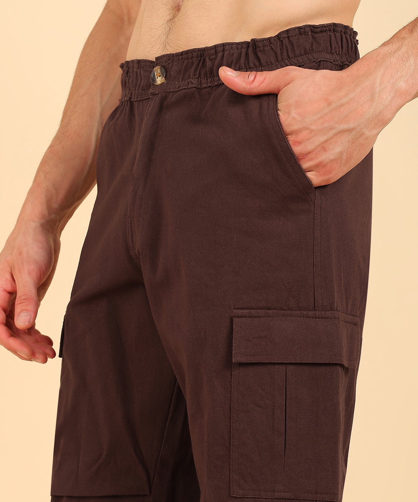 Men’s Classic Brown Cargo Pants – Comfort Meets Utility