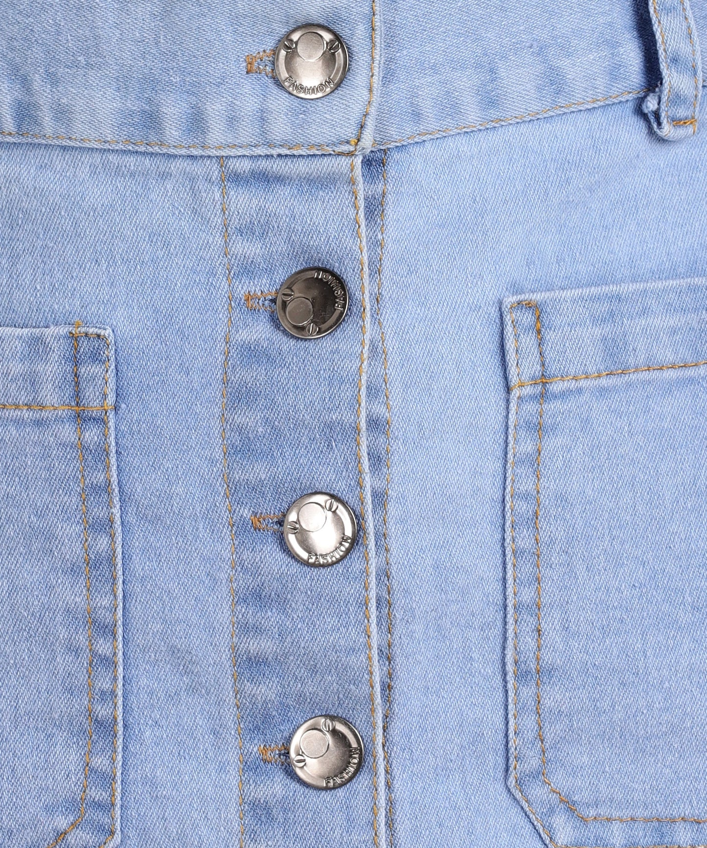 Sky Blue Button-Down Denim Skirt – Effortless Elegance in Every Step